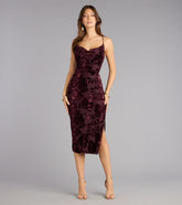 Velvet Promise Floral Midi Dress