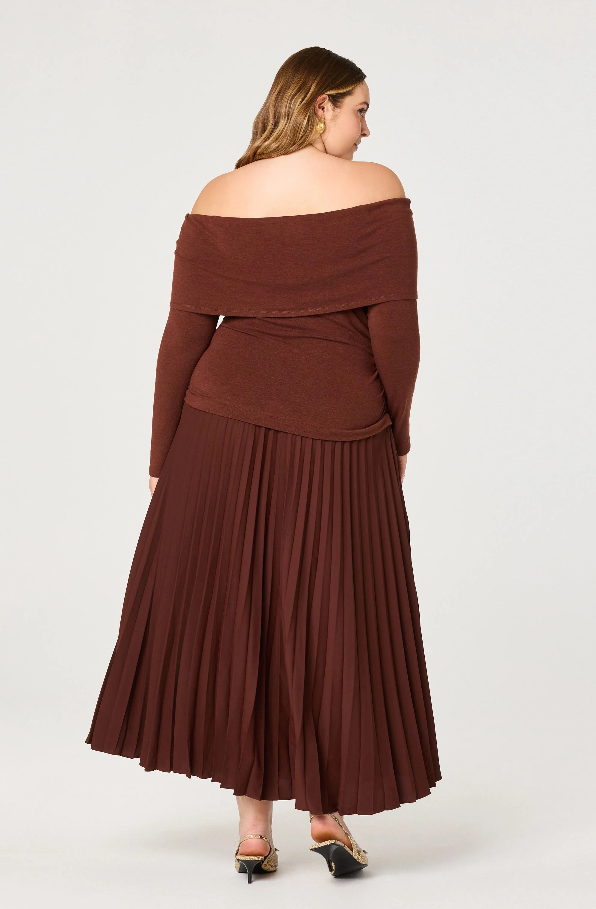 Tanaia Pleated Mixed Media Dress