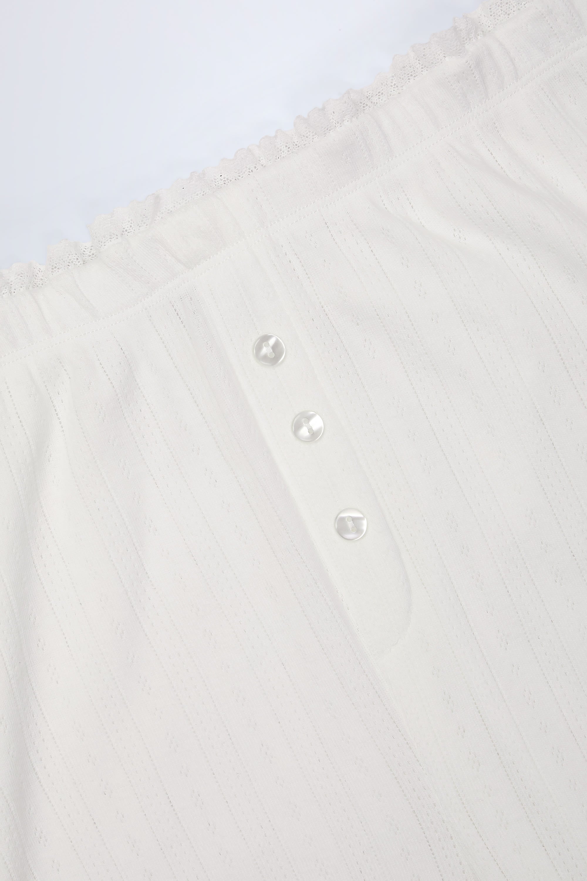 Libby-Pointelle Mid-Rise Straight-Leg Trousers in White