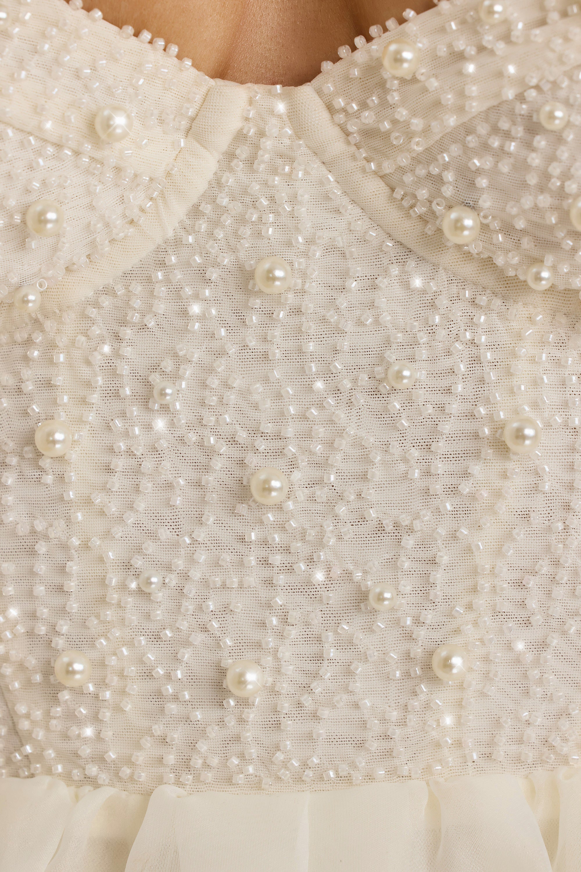 Delancey-Embellished Corset Gown in White