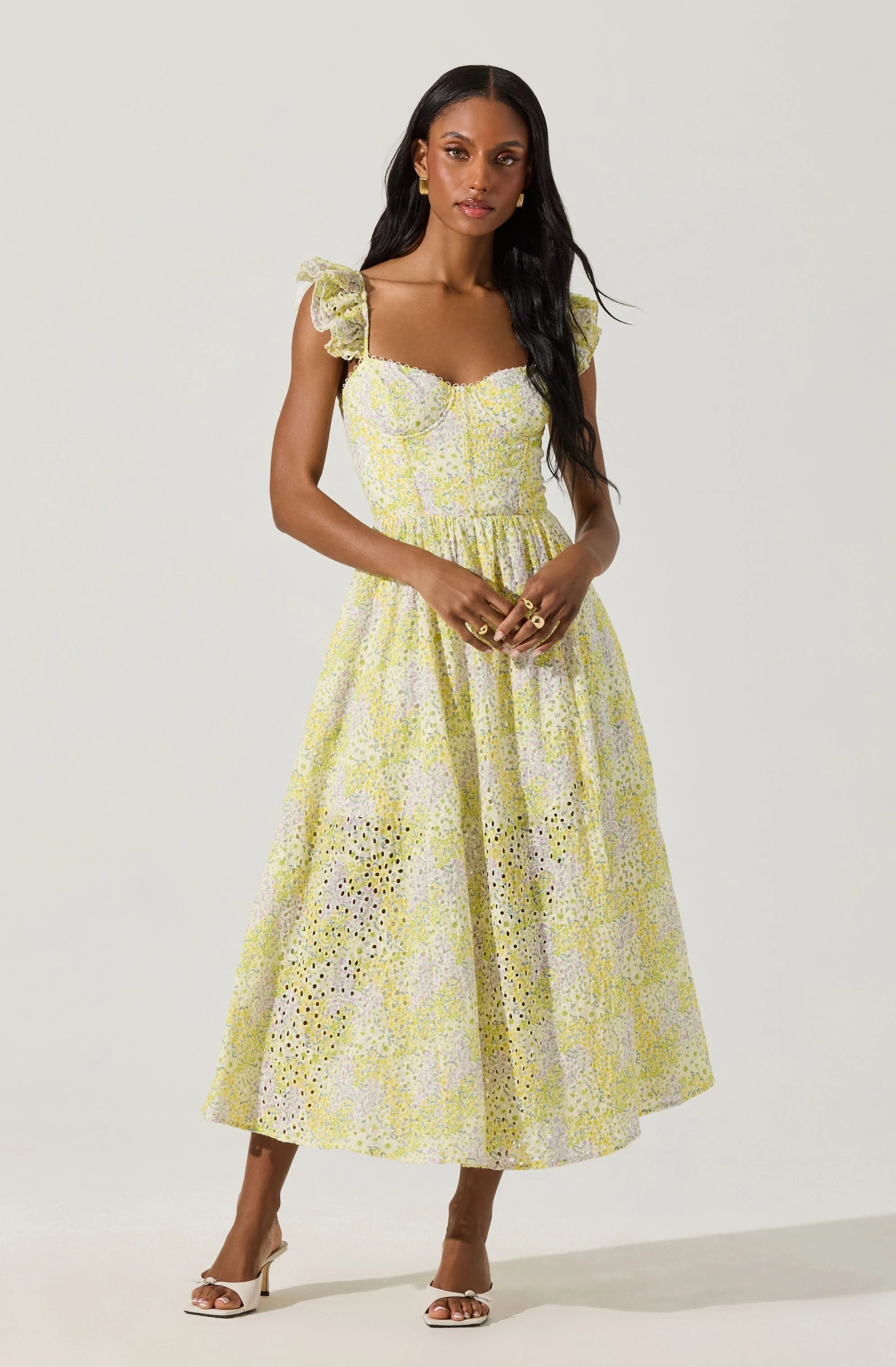 Wedelia Eyelet Bustier Midi Dress