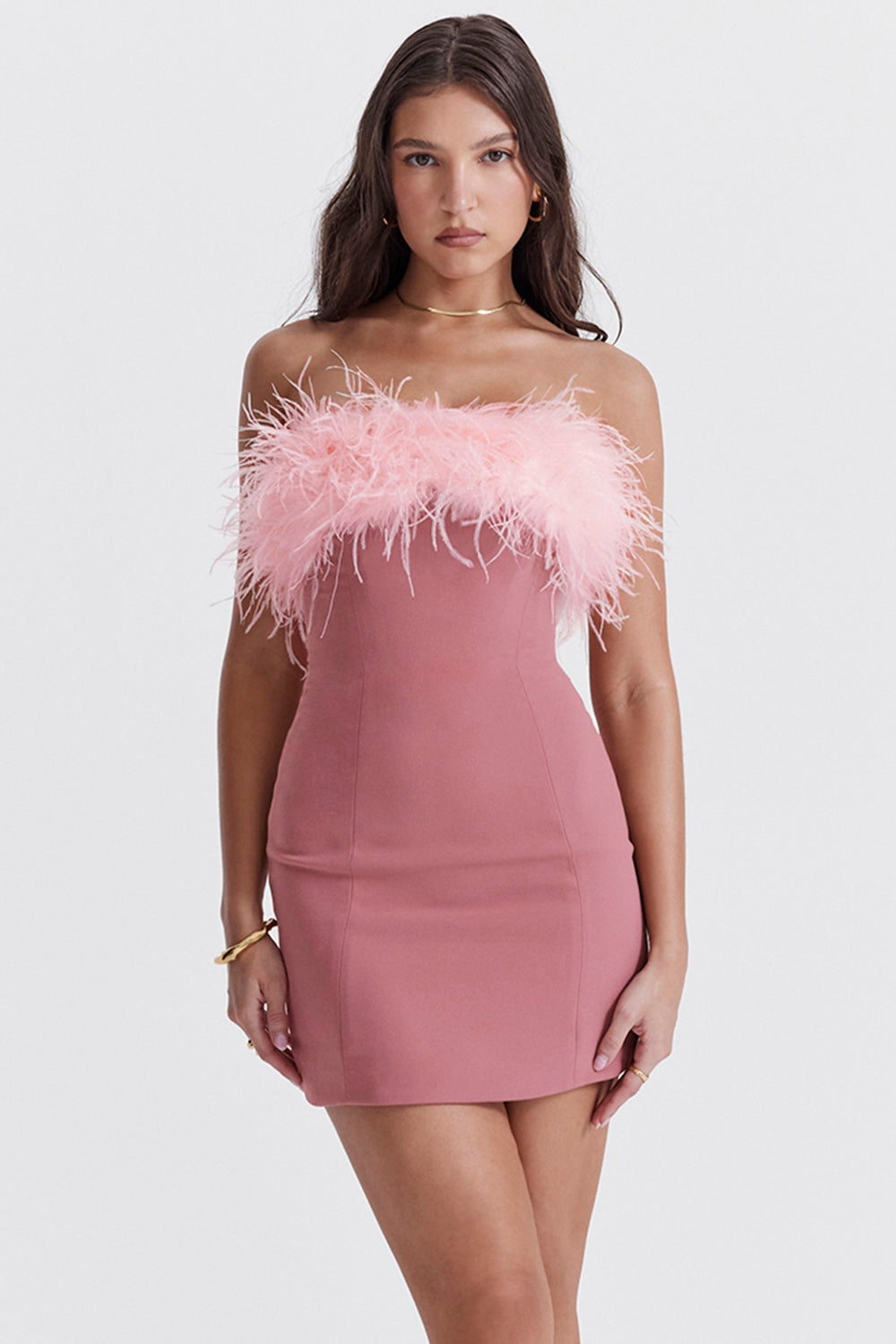Alexa-Warm Pink Mini Dress