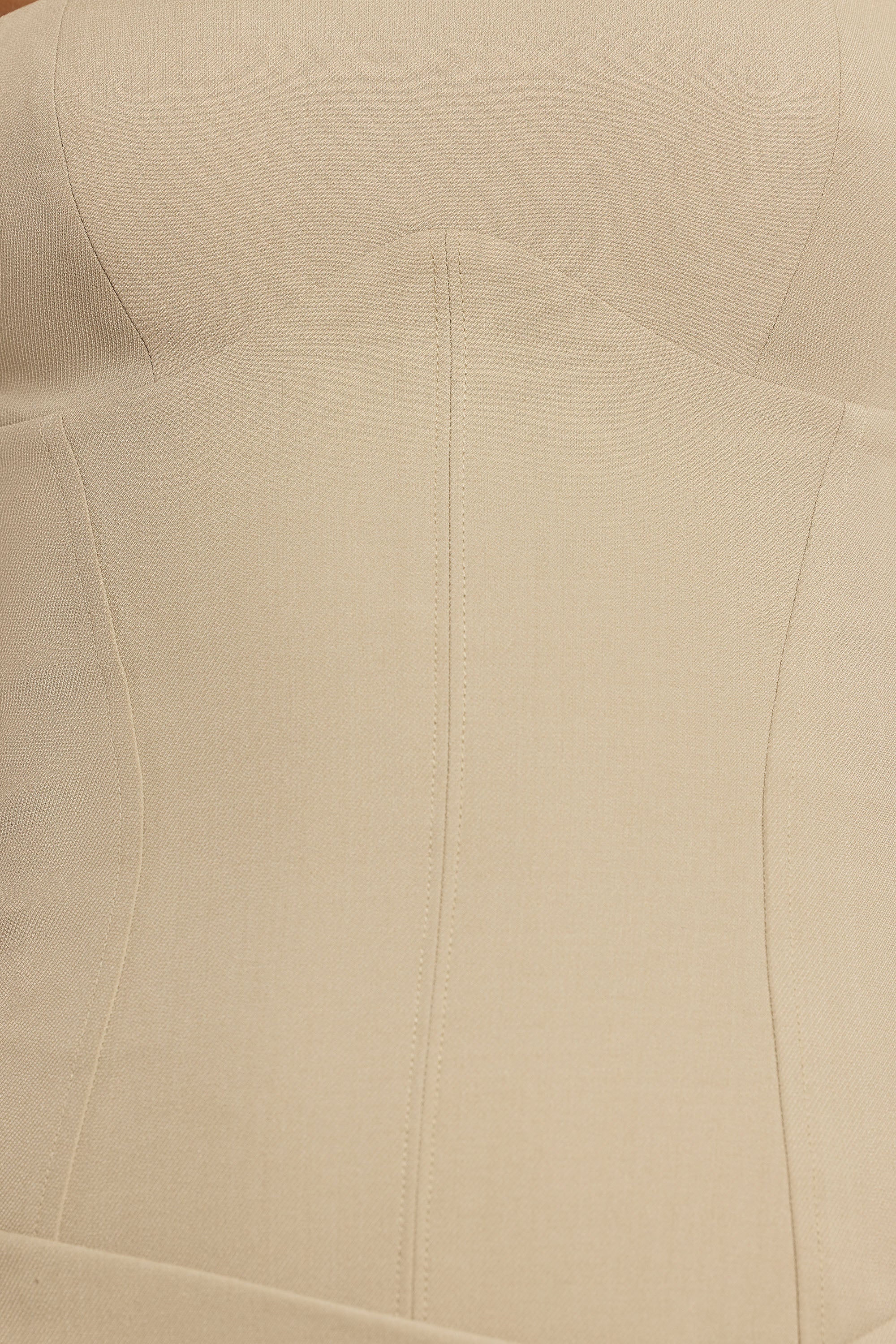 Bruna-Woven Twill Wrap Over Pleated Mini Dress in Taupe