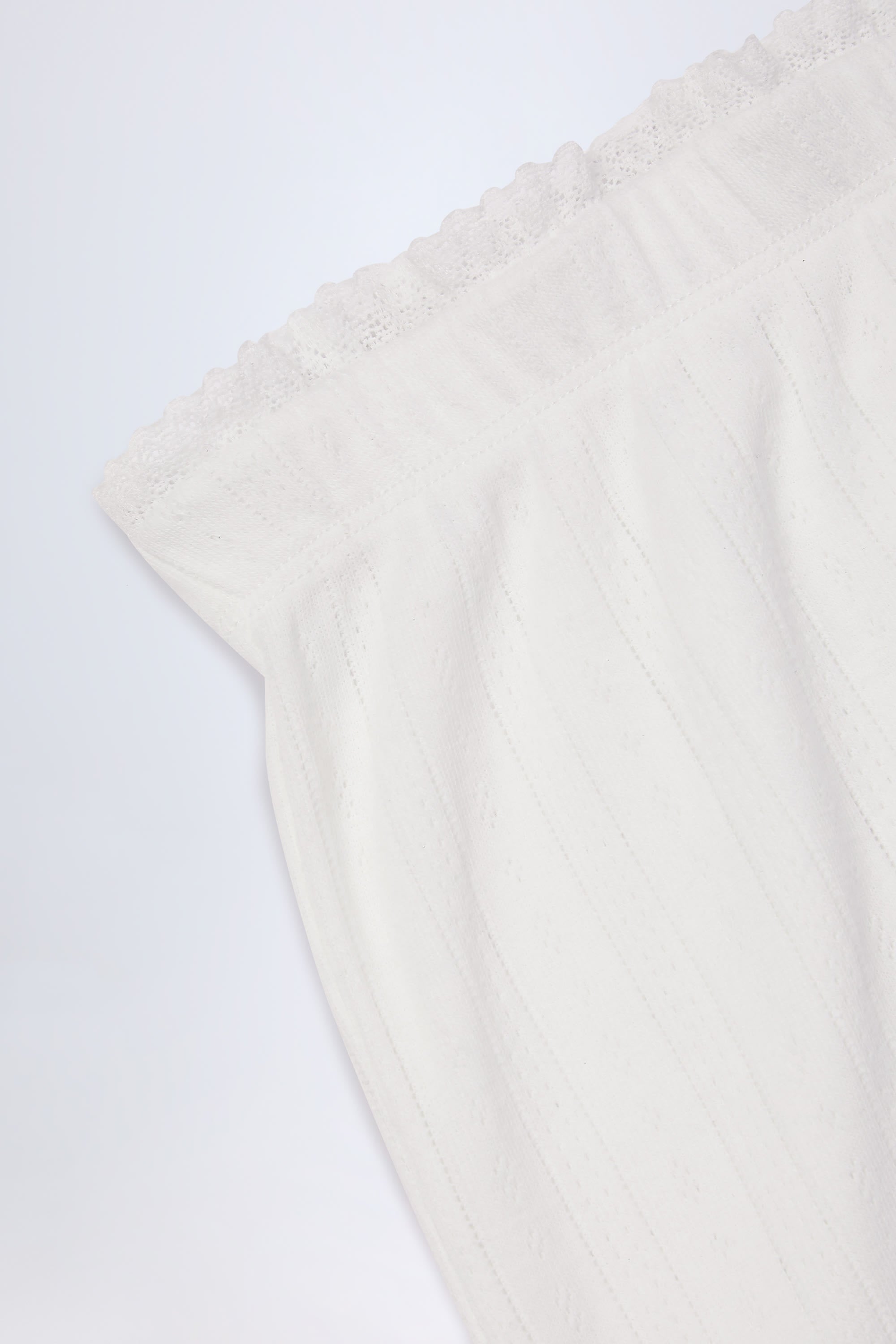 Libby-Pointelle Mid-Rise Straight-Leg Trousers in White
