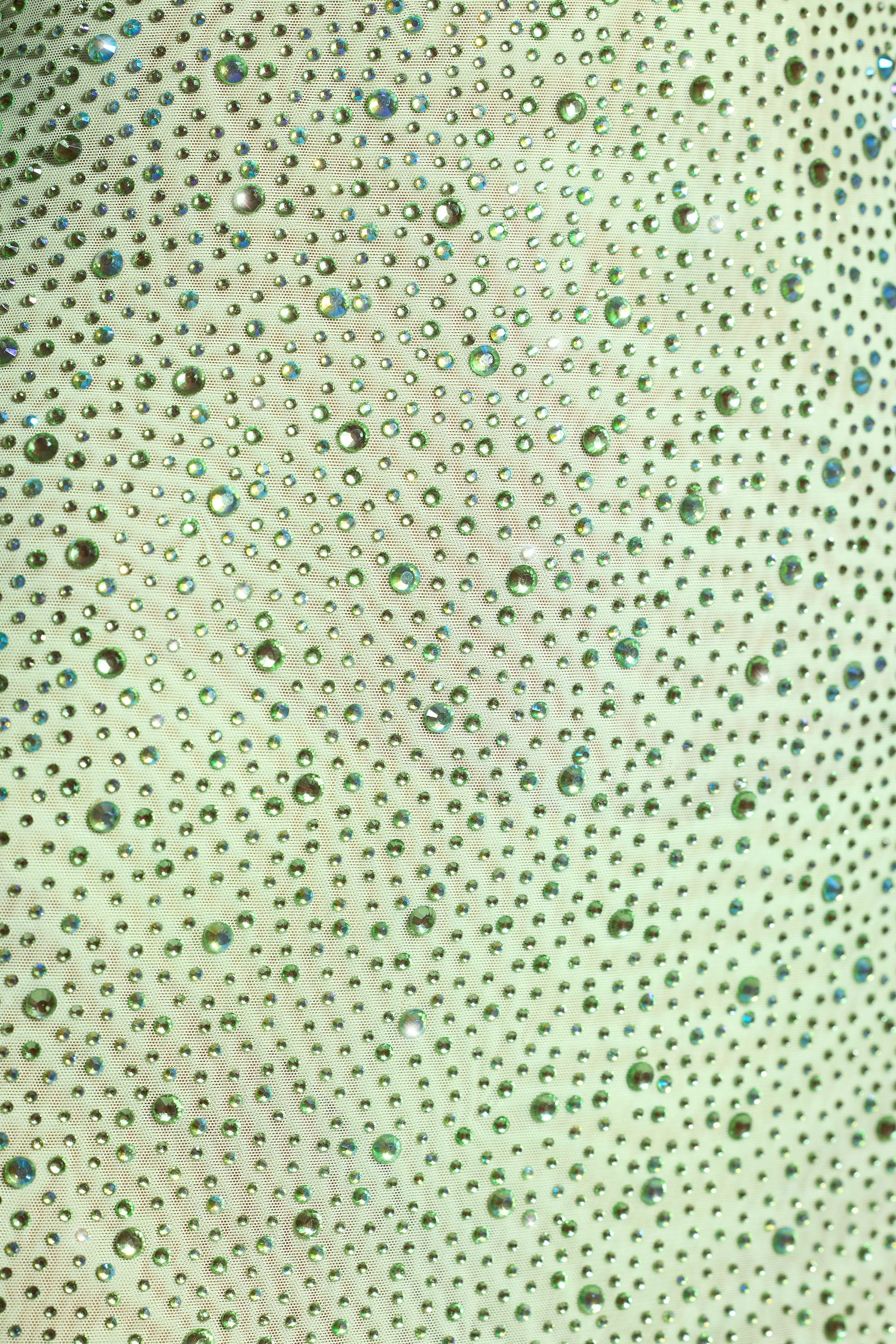 Cassiopeia-Embellished Fishtail Maxi Dress in Pistachio