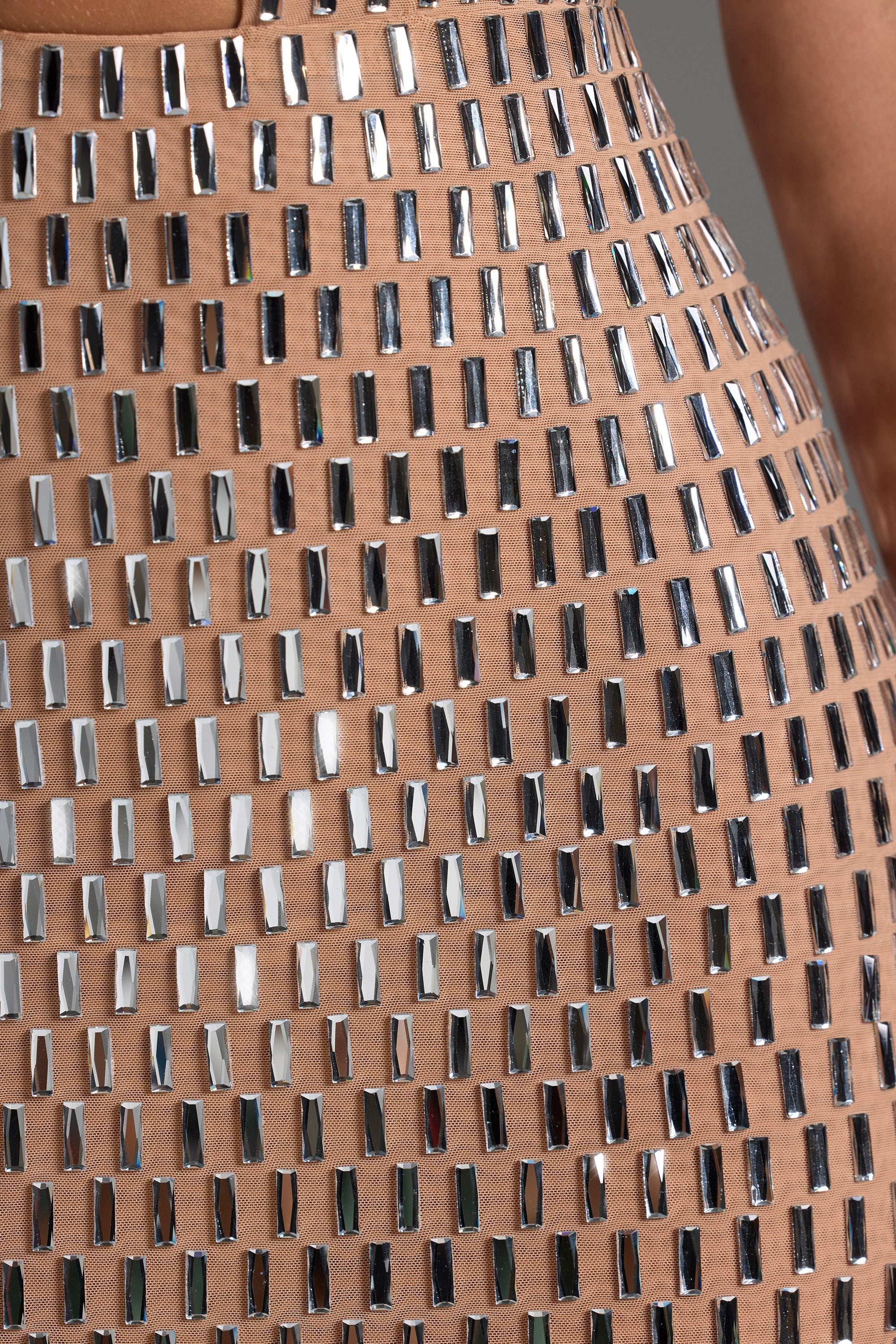 Alanni-Embellished Cut-Out Mini Dress in Honey