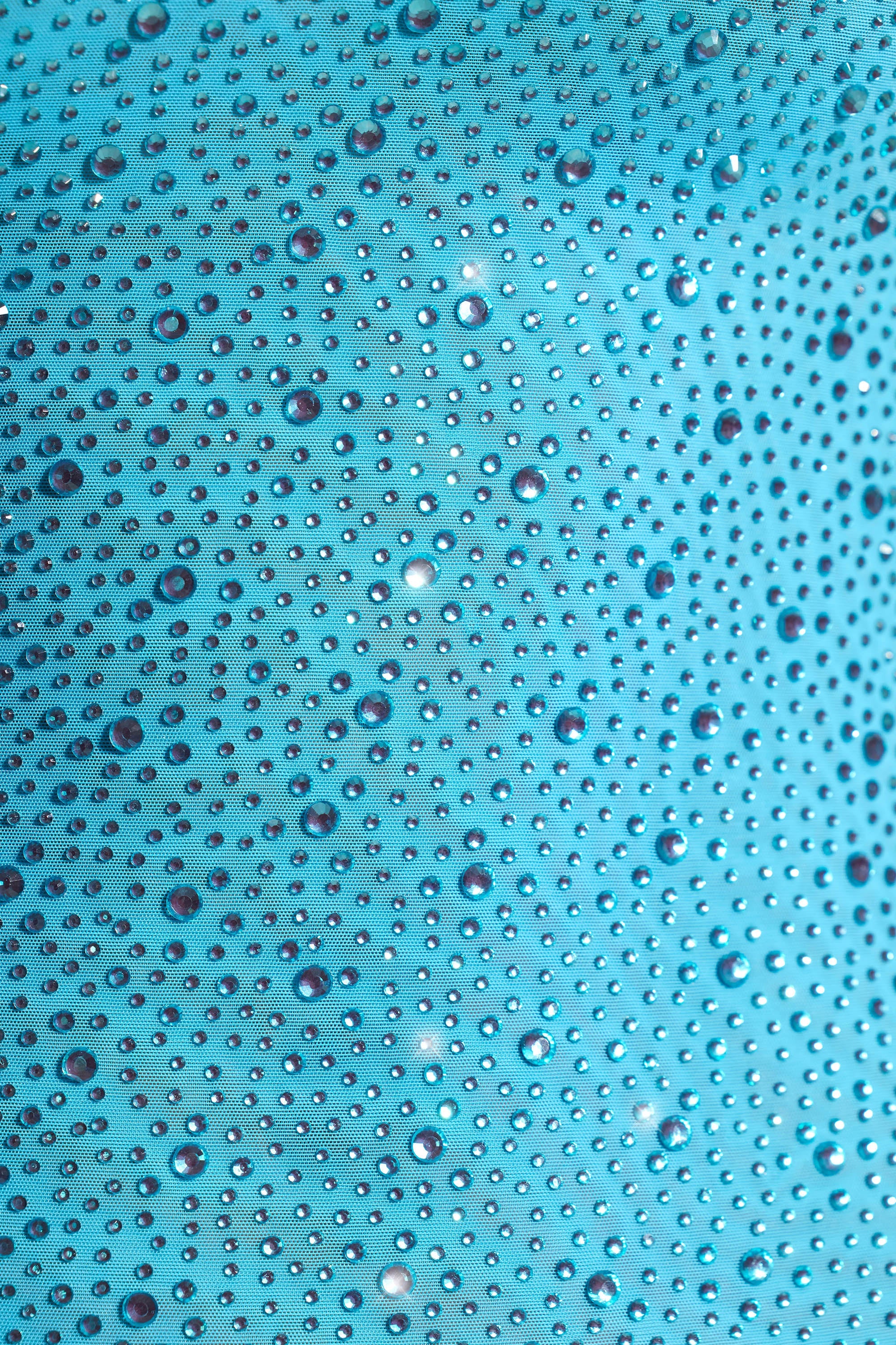 Aellin-Embellished Bodycon Mini Dress in Aqua Blue